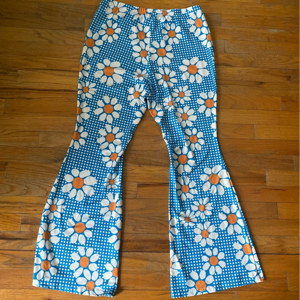 SHEIN SZ 3X/L CURVE WIDE LEG FLOWERS PANTS POLYESTER